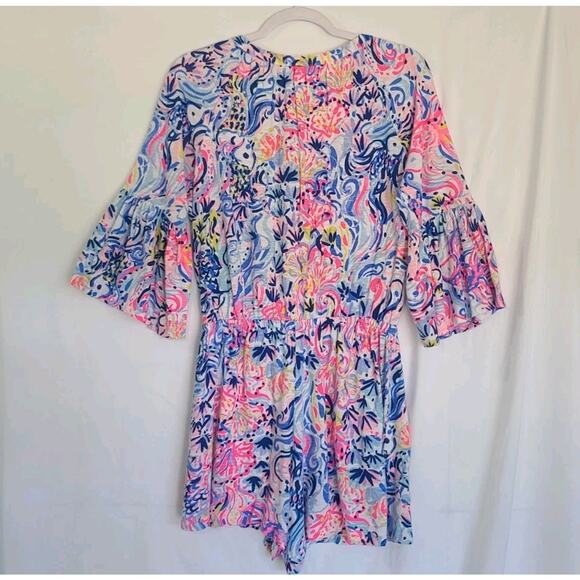 Lilly Pulitzer Women's Del Lago Pink Multicolored Tasseled Romper Small - Picture 8 of 9